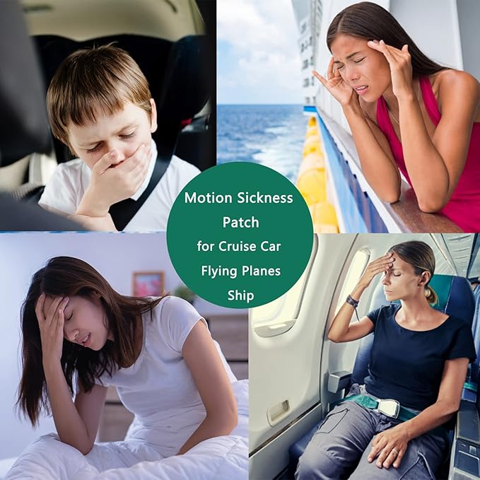 Motion Sickness Patches for Car and Boat Rides, Ships, Cruise and Airplane & Other Forms of Transport - Travel Essentials, for Adults and Kids (24 Count)