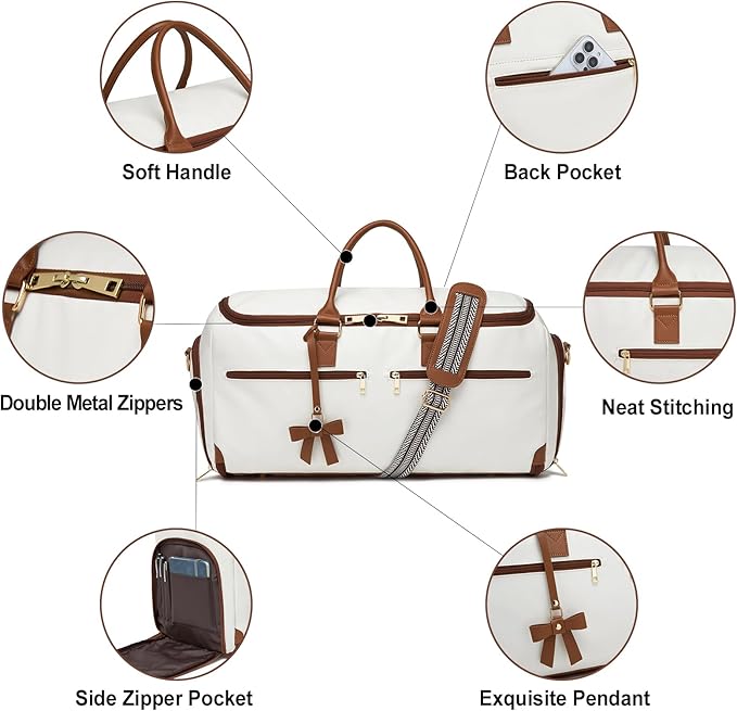 Carry On Garment Bag for Travel, Convertible Travel Garment Bag for Men Women, 2 in 1 Hanging Suitcase Suit Business Travel Bag