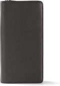 Leatherology Black Onyx Travel Zip Organizer Wallet, Passport Holder, RFID Available, Full Grain Leather
