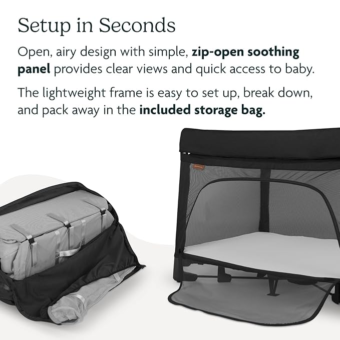 UPPAbaby Remi Playard | Deluxe 3-in-1 Portable Playard, Bedside Bassinet + Travel Crib| Mesh Bassinet, Mattress, Organic Cotton Mattress Cover + Storage Bag Included | Jake (Charcoal)