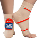 KEMFORD Ankle Compression Sleeve - Plantar Fasciitis Braces - Open Toe Compression Socks for Swelling, Sprain, Neuropathy, Foot Arch Support for Men and Women - 15-20mmhg, 2XL, Beige