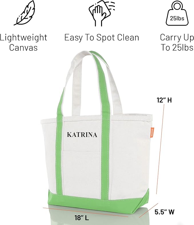 CB STATION Medium Classic Canvas Tote Bag for Women, Top Zipper Closure, Outer Pocket, Daily Essentials, Groceries, Traveling