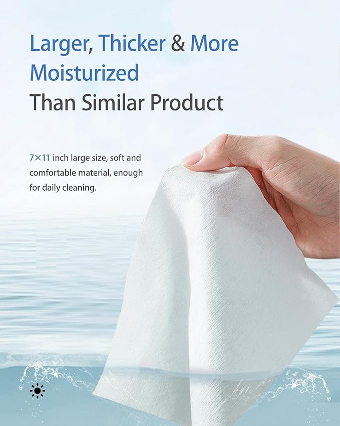 FUMMI 300 Pack Body Wipes – Large Individually Packaged Bath Wipes for Adults, Travel, Gym, Camping, Elderly, Bedridden – No Rinse Bath Wipes, Moisturizing & Refreshing Clean