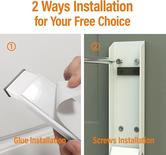 Door Stopper, Door Holder, No Drilling Door Stoppers, Easy Pedal Kick Down Door Stop(White x 1 Pack)