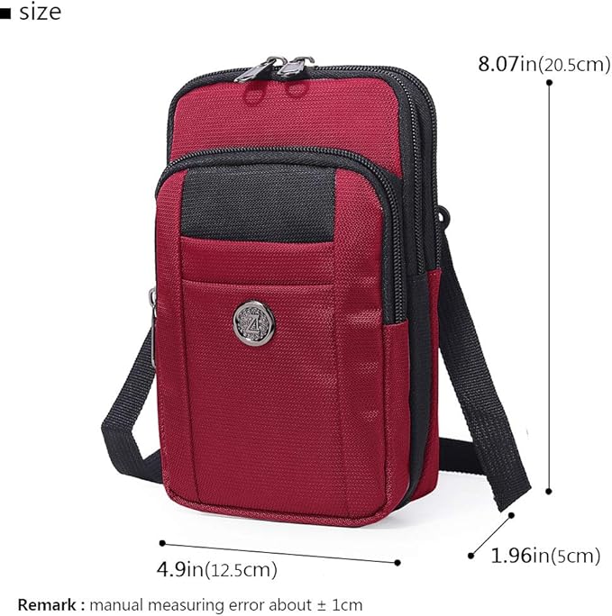 Senient Wolf Waterproof Nylon Multifunctional Phone Bag Small One Shoulder Crossbody Bag Waist Bag Wallet Travel Passport Bag