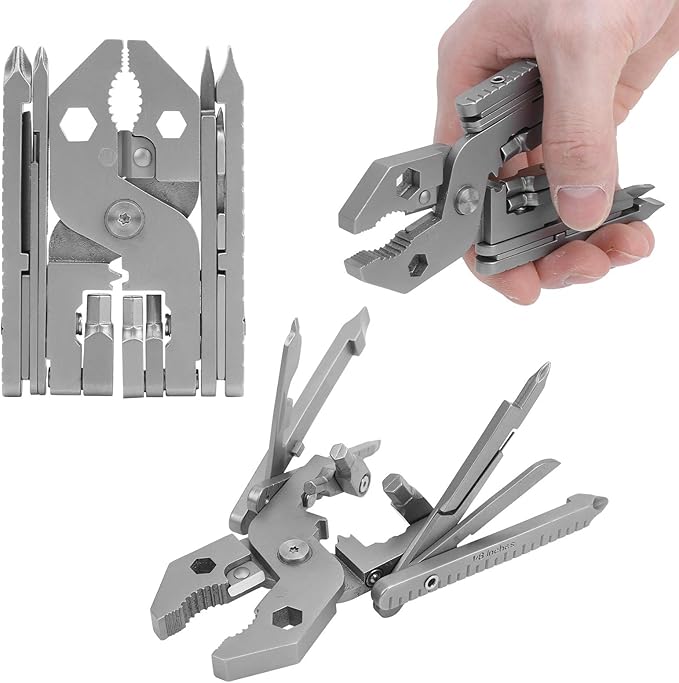 Multitool,Outdoor 25in1 MultiFunctional Pliers Kit Stainless Steel Multitool with Knife Wrench