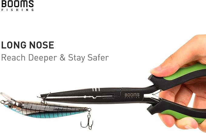 Booms Fishing Gear and Equipment: 6pcs Fishing Tools Kit with Needle Nose Pliers, Fish Gripper, Scissors, 24" Ruler, Retractor & Lanyard - Saltwater Fishing Tackle Accessories Gifts for Men, TK1