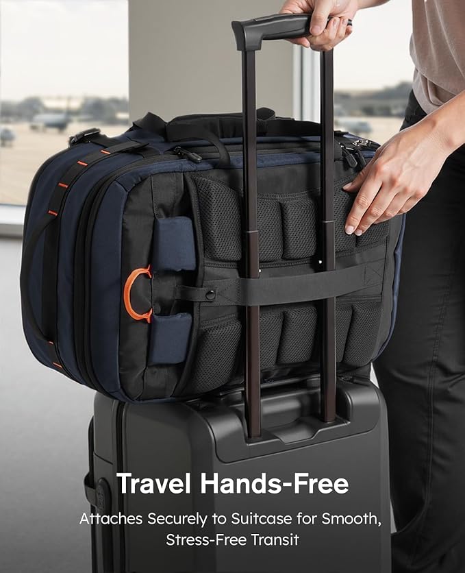 Tolaccea Travel Backpack with Garment Bag, Suit Carry On Backpack, TSA Flight Approved for Travel & Business Trips with Dual Laptop Storage for 17.3" and 12.9" & Extra Toiletry Bag, 45-55L Expandable