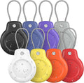 SPGUARD Compatible with Apple AirTag Waterproof Hidden 8 Pack Secure Holder with Wire Cable, Ultra Durable Anti-Lost Protective Case Air Tag Accessories Men Women's Keyrings & Keychains Luggage tag