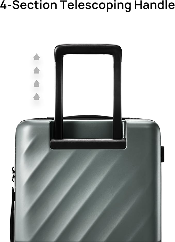 Trunk Luggage 26 Inch, Medium Checked Luggage with Double Spinner Wheels, Anti-Burst Zipper, Hard Case PC Suitcase, Lightweight Travel Luggage, TSA Approved (Slate Grey, Hudson)