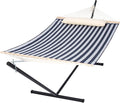 SUNCREAT Double Hammock with Stand Included, Outdoor Portable Hammock with Stand, Blue