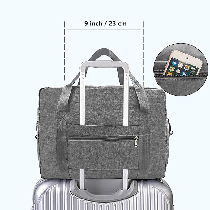 For Spirit Airlines Personal Item Bag 18x14x8 in Underseat Carry-on Luggage foldable Travel Duffle Bag for Airplanes(30L, Dark Grey)