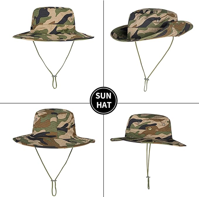 Sun Hats for Men Women Boonie Hat Foldable Fishing Hat UPF 50+ Bucket Hat for Fishing Hiking Garden Safari Beach