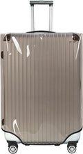 Explore Land Clear Luggage Cover Tough Protector Fits for 27-29 Inches Suitcase for Travel Airplane (PVC Gray, L)