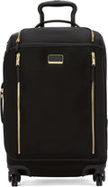 TUMI - Voyageur Leger 4 Wheeled Luggage - Women's Lightweight and Spacious, Sleek Silhouette, Durable Premium Suitcase - 21.8" International Expandable Carry-On, Black with Gold Hardware