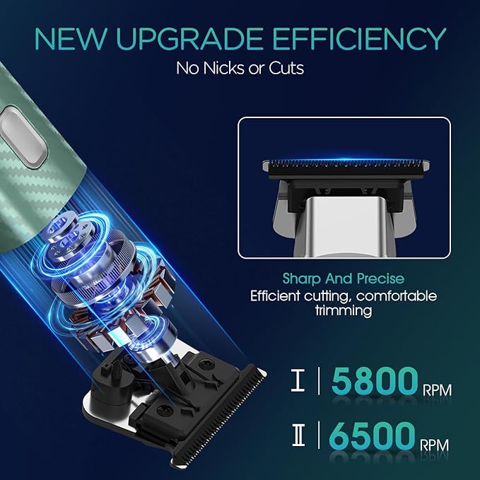 VOYOR Body Hair Trimmer for Men,Electric Razor,Versatile Groin & Body Trimmer,Waterproof and Cordless Shaver,Manscaper for Men,USB-C Charging Groomer,Ceramic Blade Razor Male Grooming HT310 (Green)