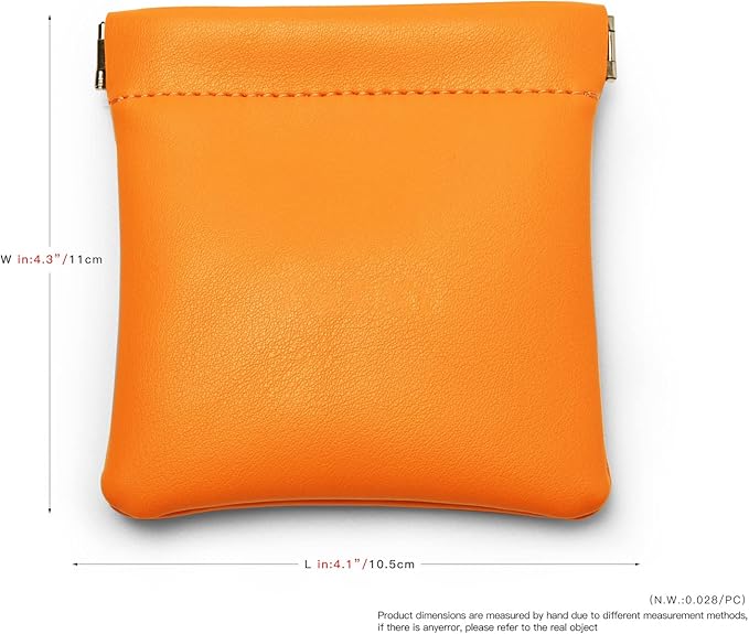 PU Leather Jewelry Travel Bag Leather Jewelry Pouch Christmas,Wedding Party Favor Gift Bag (L, Orange)