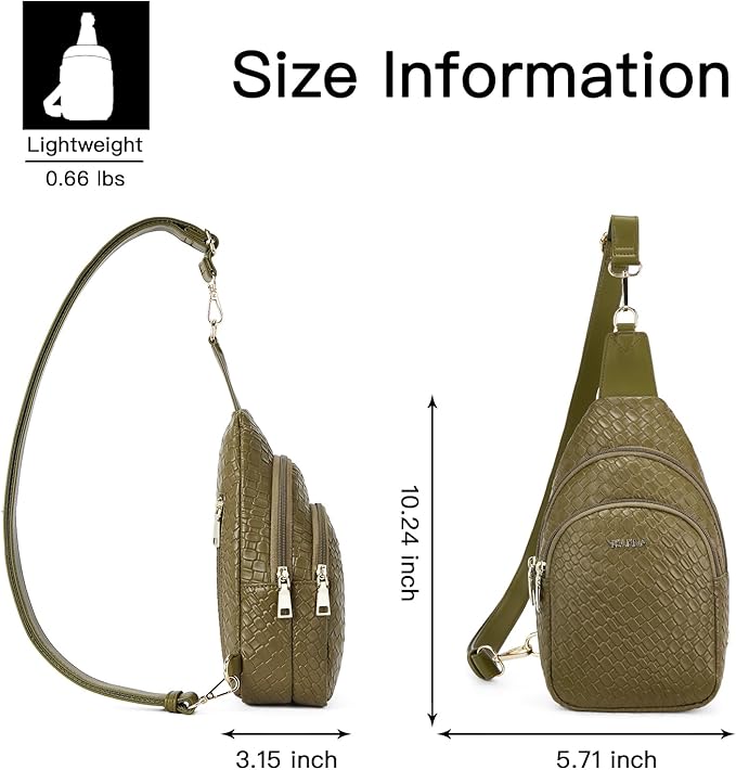 Telena Small Sling Bag for Women Leather Crossbody Fanny Packs Chest Bag for Women