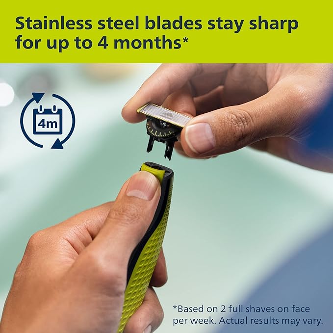 Philips Norelco OneBlade 360 with Connectivity Face & Body Hybrid Electric Trimmer & Shaver, QP4631/90 + Philips Norelco Genuine OneBlade 360 Blade Replacement Blades, 2 Count, QP420/80