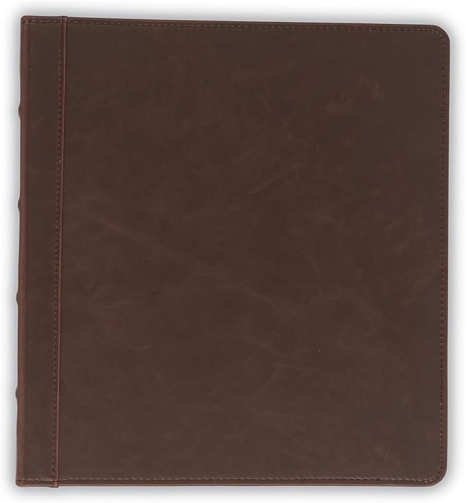 Samsill Vintage Leather Binder, 1.5 Inch Round Ring (Holds 325 Sheets), Letter Size 8.5x11 Documents, Professional Organizer Portfolio, Planner, No Zipper, Brown