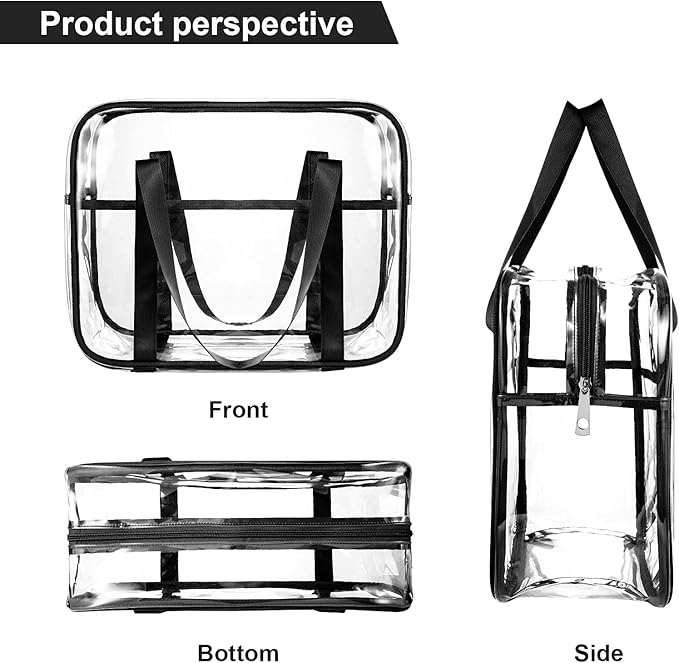 Clear Toiletry Bag Thick Transparent Cosmetic Bag Waterproof Makeup Artist Large Bag Diaper Case Luggage Organizer Storage Easy Clean Large