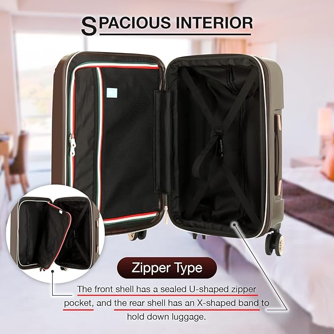 LEGEND WALKER Hardside Expandable Zipper Luggage, 24-inch, Carbon, 5122-55-CB