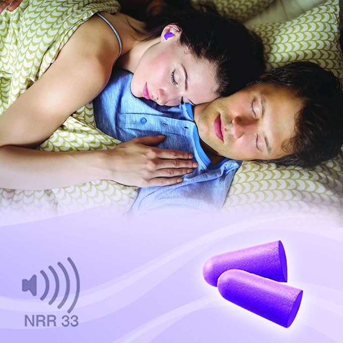 MOLDEX Soft Foam Earplugs for Sleeping, Snoring, Work, Travel, Shooting - 33dB Highest NRR Made in USA (20, 40, 50 Pairs) (Purple, 50 Pairs)