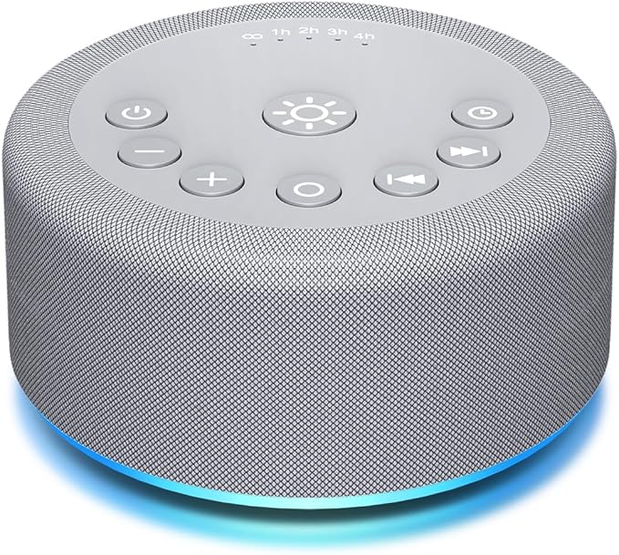 Sound Machine Night Light White Noise Machine 30 Non Looping Sounds 12 Lights 5 Timers 36 Adjustable Volume Memory Function Brown Noise Sleep Sounds Machine for Baby Kids Adult & Home Office Travel