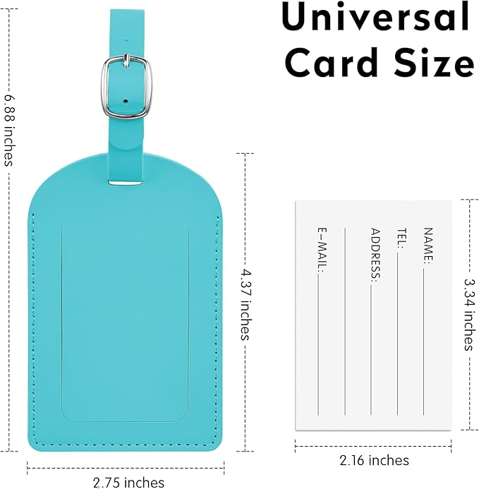 Luggage Tags for Suitcase Travel Bag Labels Privacy Protection Luggage Tag for Baggage PVC Baggage ID Label Tags Light Blue