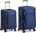 Softside Expandable Luggage with 4 Spinner Wheels, Durable Carry-On Luggage Suicase (Blue, 2-Piece Set 21/25)