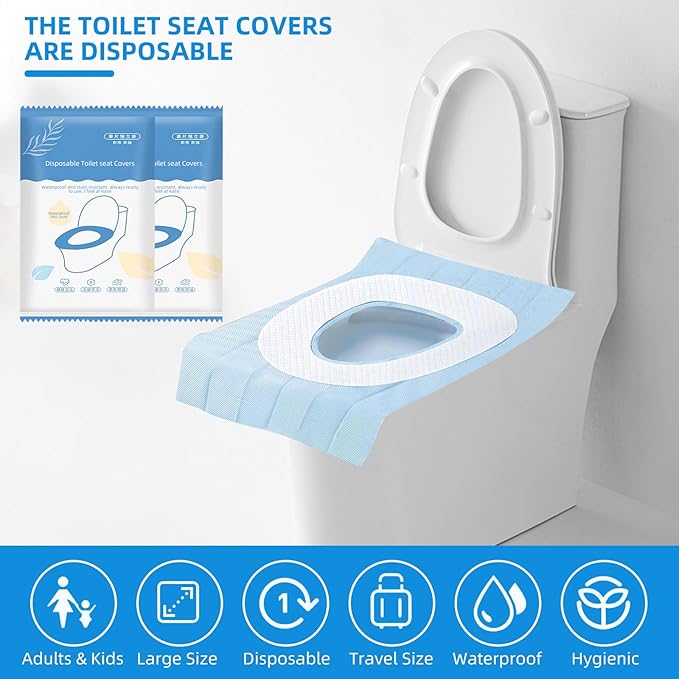 85 Pack Toilet Seat Covers Disposable 16x24 Inch XL Portable Toilet Liners Travel Seat Cover for Outdoors,Hotel, Hospital, Travel, Public Toilet Seat Cover (85 Pack, XL)