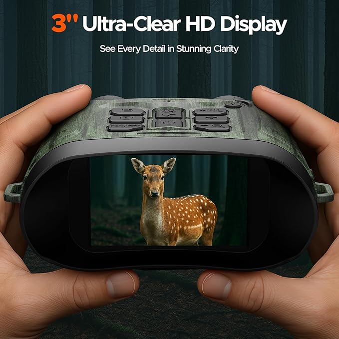 Night Vision Goggles, 4K 112MP Night Vision Binoculars for Adults, 12X Zoom & 5000mAh Battery, 64GB Card Included, Infrared Vision, 1500ft Range, Perfect for Outdoor, Camping & Security