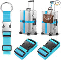 BILIONE 3Pcs Luggage Straps Set - 2 Suitcase Straps 70'' Long and 1 Add A Bag Strap, Adjustable Luggage Identifiers Nylon Travel Belt