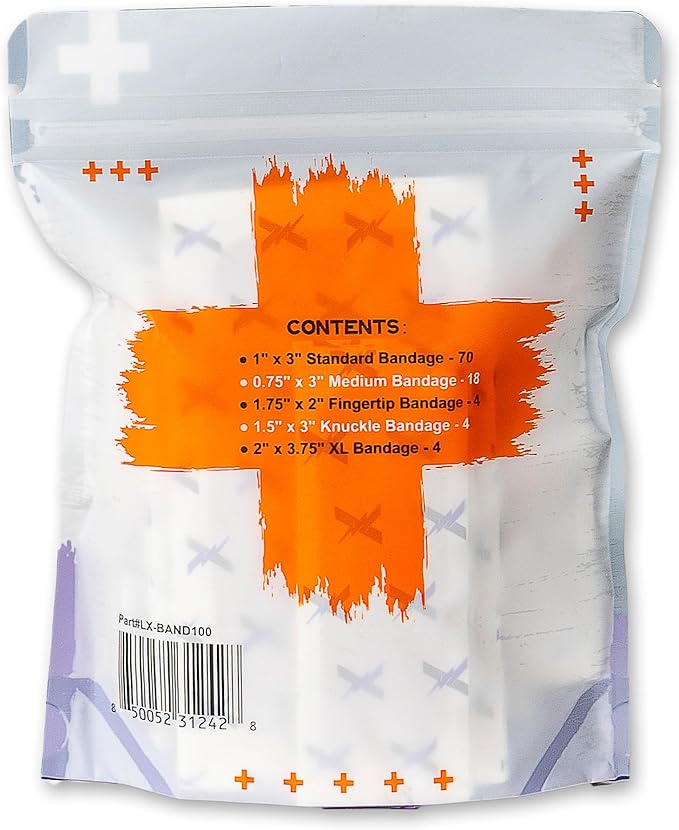 Lightning X EMS/EMT Premium Medical Gauze Bandage Refill Kit for First Responder First Aid Kit + 30 Assorted Fabric Adhesive Bandages