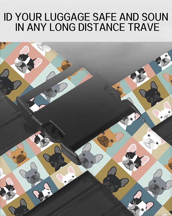 Luggage Straps for Suitcases, Adjustable Travel Belt, Durable Wide Luggage Strap, Cute Suitcase Strap Identifiers with Buckle, Bag Straps for Luggage, Cute Dogs