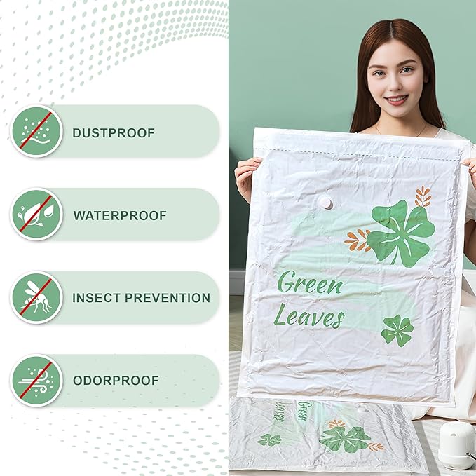 20 Pack Vacuum Storage Bags for Clothing Travel with Electric Pump, 4 Sizes Jumbo/Large/Medium/Small Space Saver Bags Vacuum Sealed for Luggage Blankets, Vacuum Seal Bags for Bedding Comforters