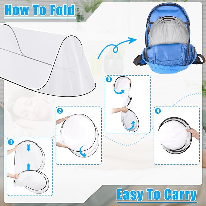 Large Pop Up Mosquito Tent, Portable Foldable Mosquito Net for Camping Bed Travel Patio (78 * 30 * 24inch)