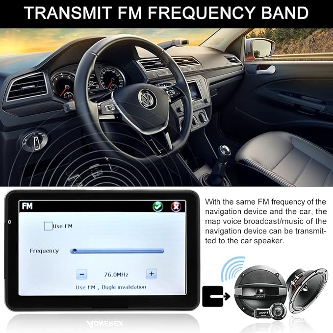 Car GPS Navigation, Latest 2025 Map 7 inch Touch Screen Car GPS, Voice Turn Direction Guidance, Support Speed and Red Light Warning, Install The Latest Map of The United States