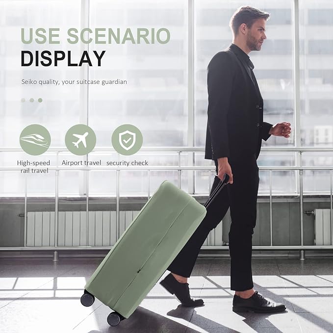 Travel Luggage Cover Suitcase Protector Scratch-Resistant Fit 19-31 Inch Suitcase, Not Included Suitcase (Cyan, XL(28-29 inch))