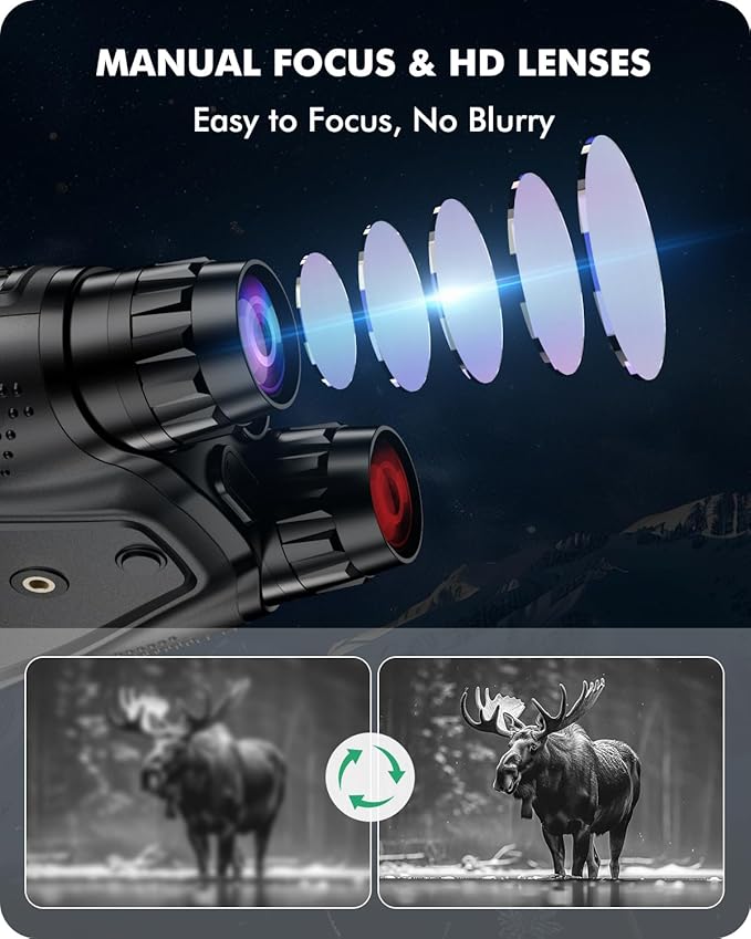Night Vision Goggles, 4K Night Vision Binoculars, 4" HD Screen Binoculars, 10X Digital NightVision for Adults, 4000mAh Battery Gray, 9 Gear Infrared with 32GB TF Card