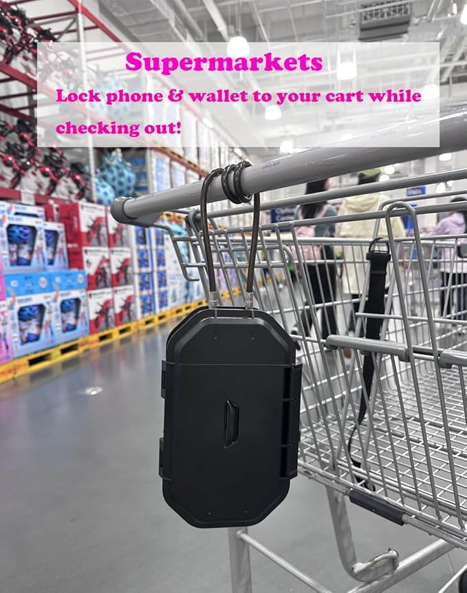 portable Safe Box, Combination Security Case LockBox with Code, Waterproof Anti-Theft Mini Travel Safe Box with Removable Chain, Portable Lock Box for Home, Office, Christmas