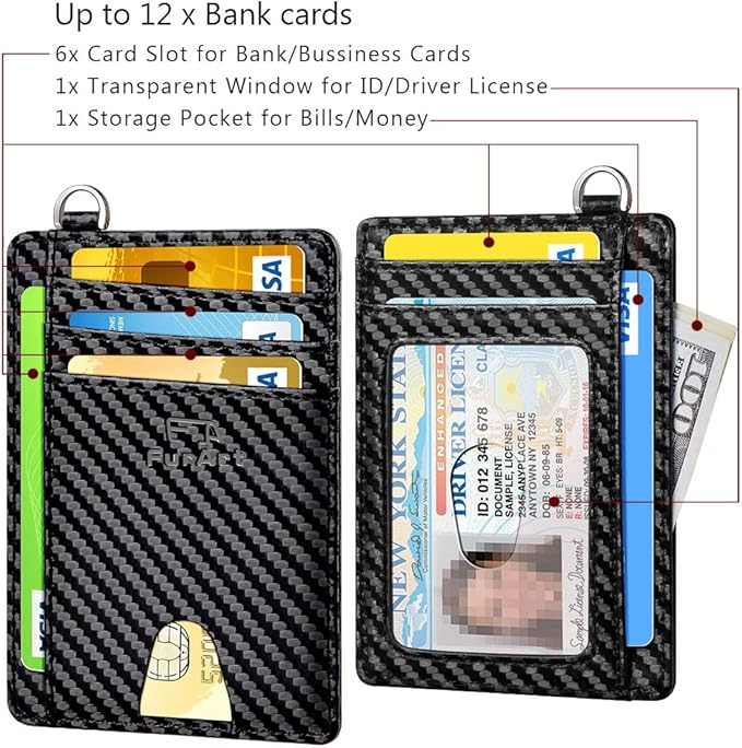 FurArt Slim Minimalist Wallet, Front Pocket Wallets, RFID Blocking, Credit Card Holder for Men & Women
