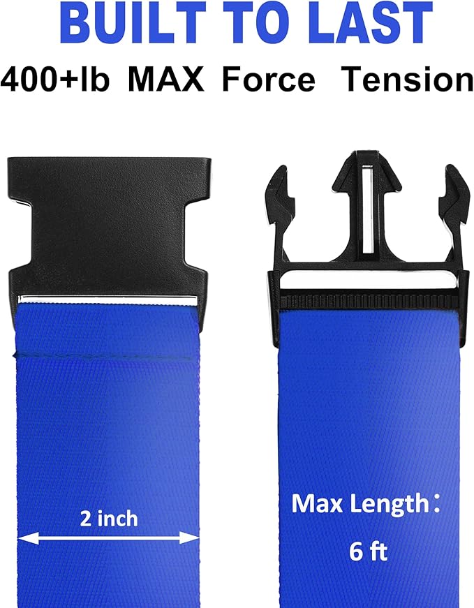 Luggage Straps for Suitcases TSA Approved Travel Belt 8 Pack by Chelmon (Blue)