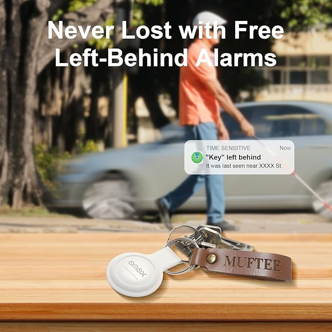 Key Finder, Bluetooth Tracker Locator Pairs with Apple Find My (iOS only), Item Locator Smart Tracker Tag for Keys/Luggage/Wallet, etc. (WHITE-4PCS)