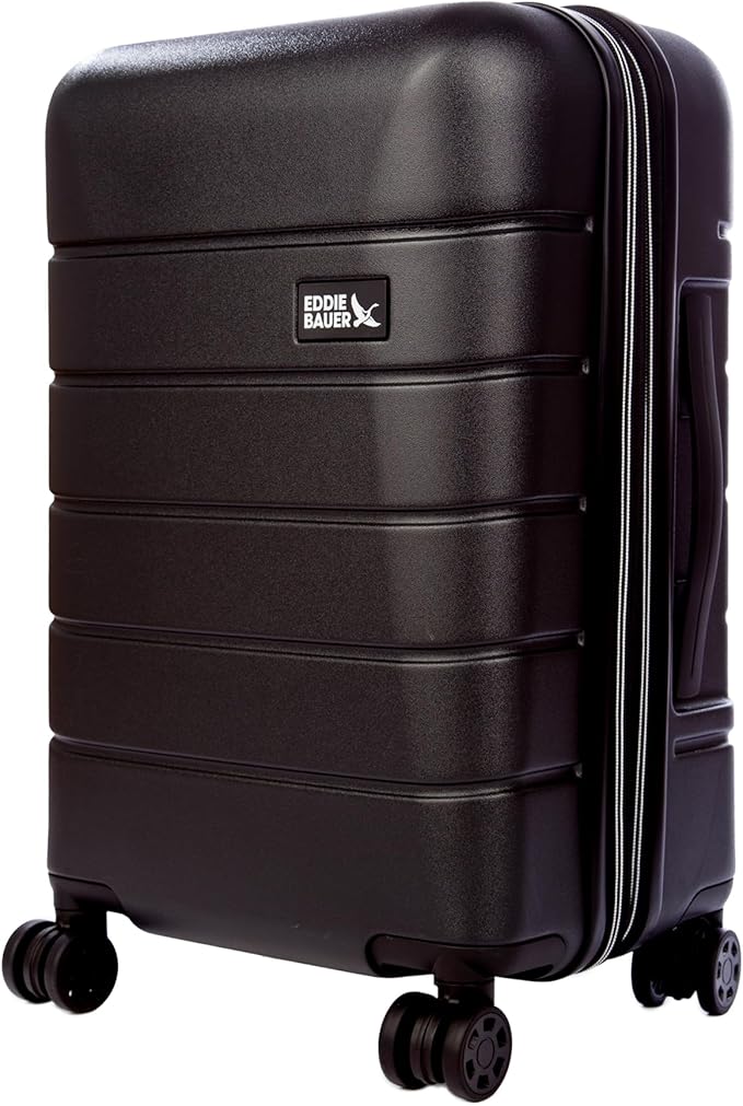 Eddie Bauer Glacier Carry-On 22" and Checked 30" Luggage | Hardside | Spinner Wheels | Expandable | Lightweight | Travel Essentials - Carbon Grey