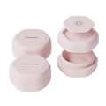 Cadence Travel Containers Basic Skincare Set - Magnetic Containers with Lids,Carry On Travel Essentials For Women/Men - 3 Small Capsules (0.56oz) - Cleanser, Moisturizer & Sun-Icon Labels - Petal