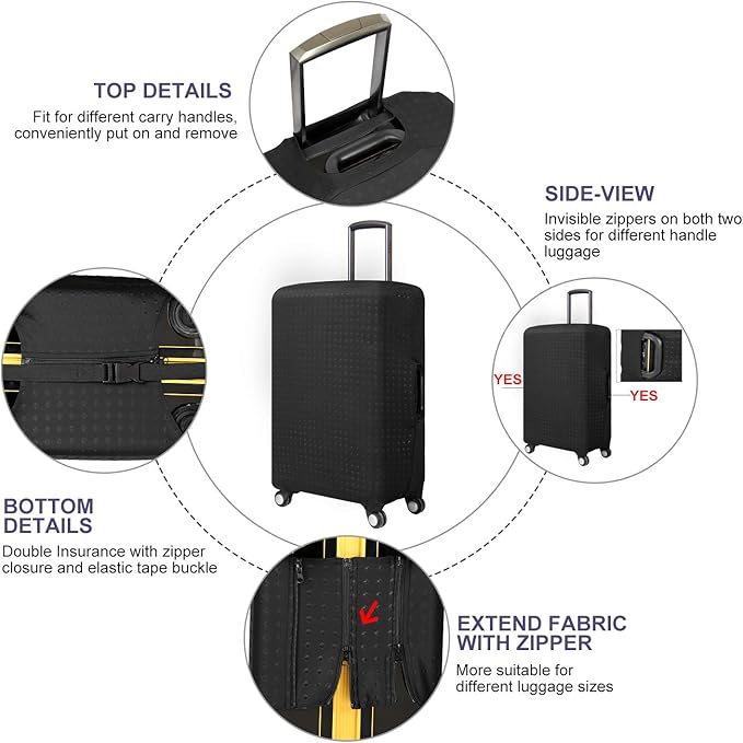 7-Mi Travel Luggage Protector Suitcase Cover 22"-24" Suitcase Dust Cover Size M