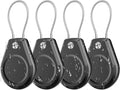 4 Pack Waterproof Secure Holder for AirTag Accessories, Anti-Theft Track Case with Steel Cable, Ultra Durable Scratch-Resistant Cover -Compatible with Apple AirTag for Keychain,Car,Bike,Luggage, Pet