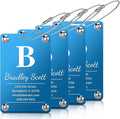 4 Pack Personalized Luggage Tags for Suitcases, Handmade Engraved Stainless Steel Custom Luggage Tags for Cruise Travel with Stainless Loop, Suitcase Identifier Metal Name Baggage Tag