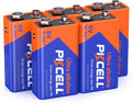 PKCELL 9V Battery Carbon Zinc for Smoke Detectors 6F22 Battery, 10-Year Shelf Life